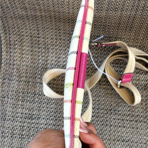 Coach Heritage Tattersall Pink Stripe Crossbody - Picture 3 of 8